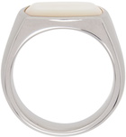 Tom Wood Silver & White Cushion Mop Ring