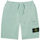 Stone Island Men's Garment Dyed Sweat Shorts in Light Green