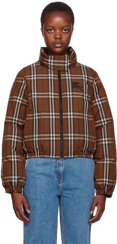 Photo: Burberry Brown Check Down Jacket