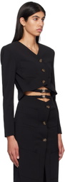 J KOO Black Belted Blazer
