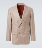 Brunello Cucinelli Striped cashmere and silk blazer