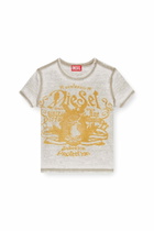 Diesel Slim jersey T-shirt with print and studs - T-Shirts Womens in Multicolor