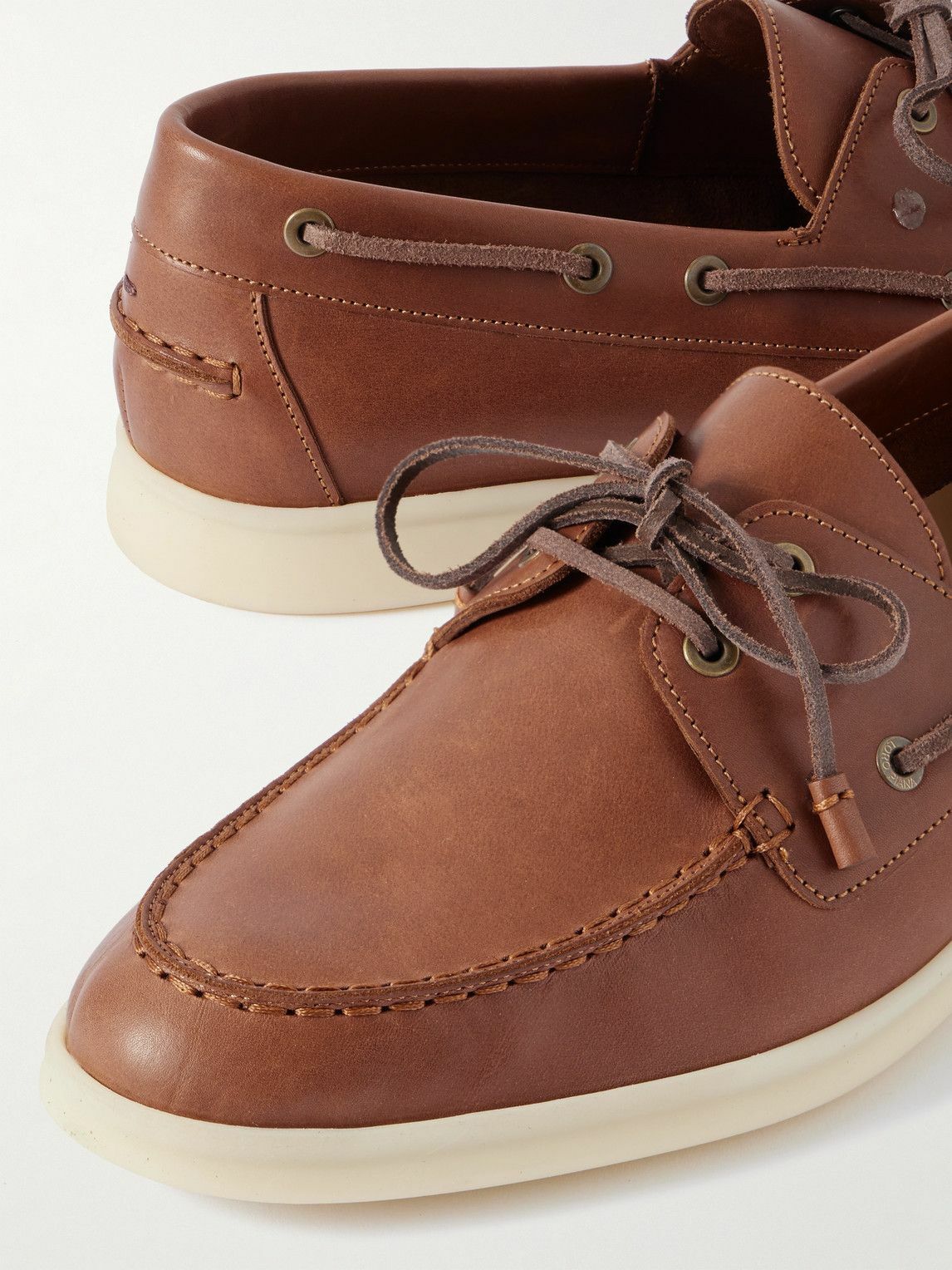 Loro Piana - Leather Boat Shoes - Brown