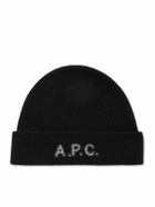 A.P.C. - Harry Ribbed Merino Wool Beanie - Black