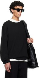 Fear of God ESSENTIALS Black Holiday Waffle Crewneck 90s Sweater