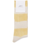 Mr P. - Ribbed Striped Cotton-Blend Socks - Yellow