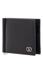 VALENTINO GARAVANI portafoglio uomo bifold pelle nera con fessure carte Black
