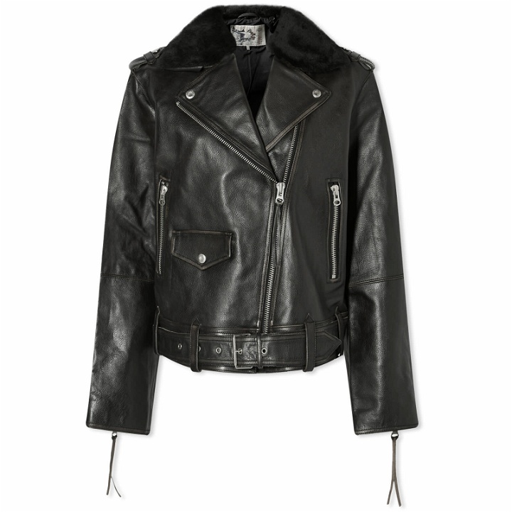 Photo: Nudie Jeans Co Women's Greta Biker Leather Jacket in Black