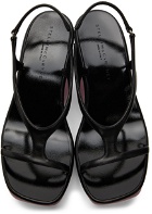 Stella McCartney Black Shroom Slingback Wedge Sandals