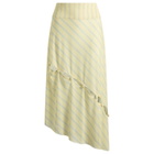 House Of Sunny Women's Striped Mesh Asymmetric Skirt in Butter