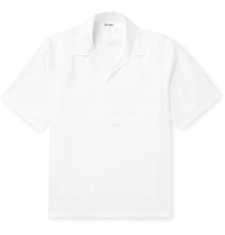 Photo: Camoshita - Skipper Checked Cotton and Lyocell-Blend Twill Pullover Shirt - White