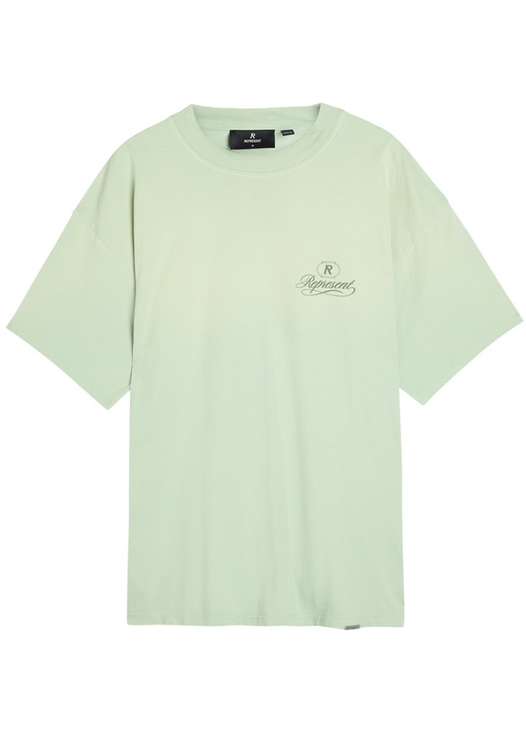 Photo: Represent Grand Vintage Printed Cotton T-shirt Sage