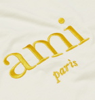 AMI - Embroidered Two-Tone Jersey T-Shirt - Men - Mustard