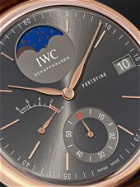 IWC Schaffhausen - Portofino Hand-Wound Moon Phase 45mm 18-Karat Rose Gold and Alligator Watch, Ref. No. IW516403