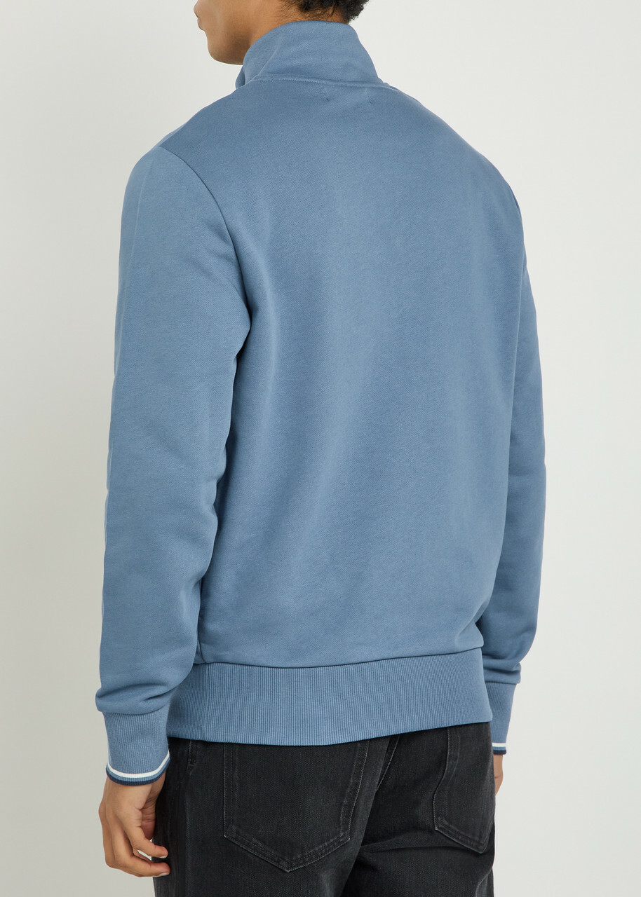 Fred Perry Half-zip Cotton Sweatshirt Blue