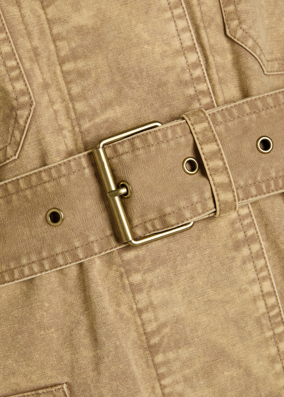 Isabel Marant étoile Michaela Belted Cotton Coat Light Brown