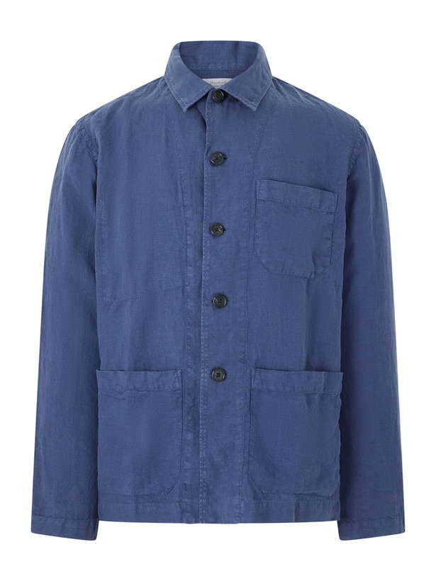 Photo: Hartford - Perry Linen and Cotton-Blend Woven Jacket - Blue