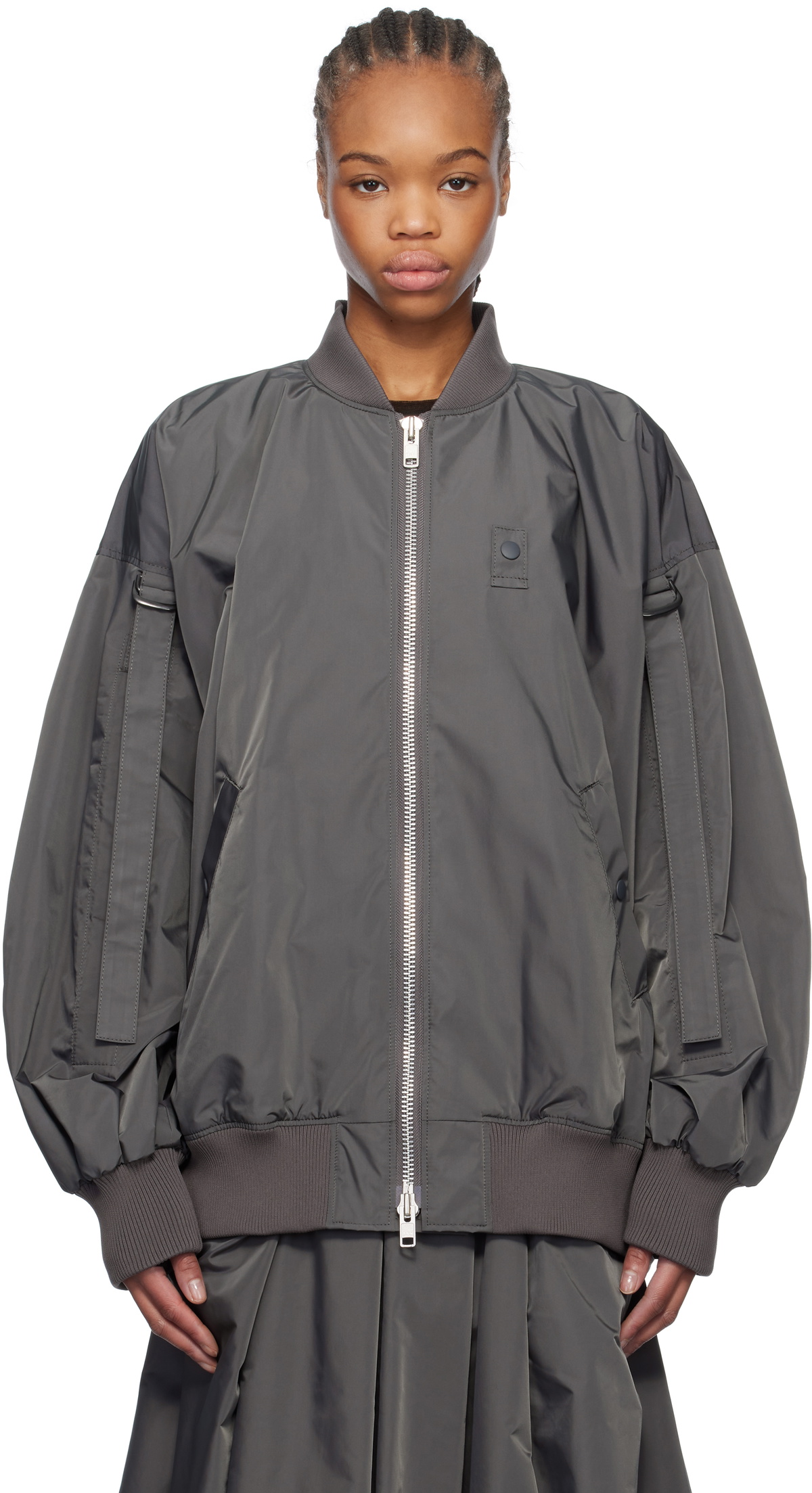YOHJI YAMAMOTO Gray R-Belted Bomber Jacket