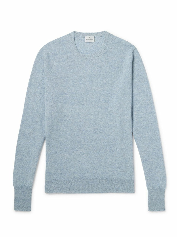 Photo: Kingsman - Cashmere and Linen-Blend Sweater - Blue