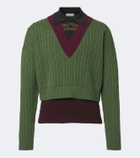 Dries Van Noten Layered wool and cotton polo sweater