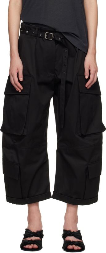 Photo: Acne Studios Black Twill Cargo Trousers