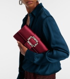 Manolo Blahnik Maycap embellished satin clutch