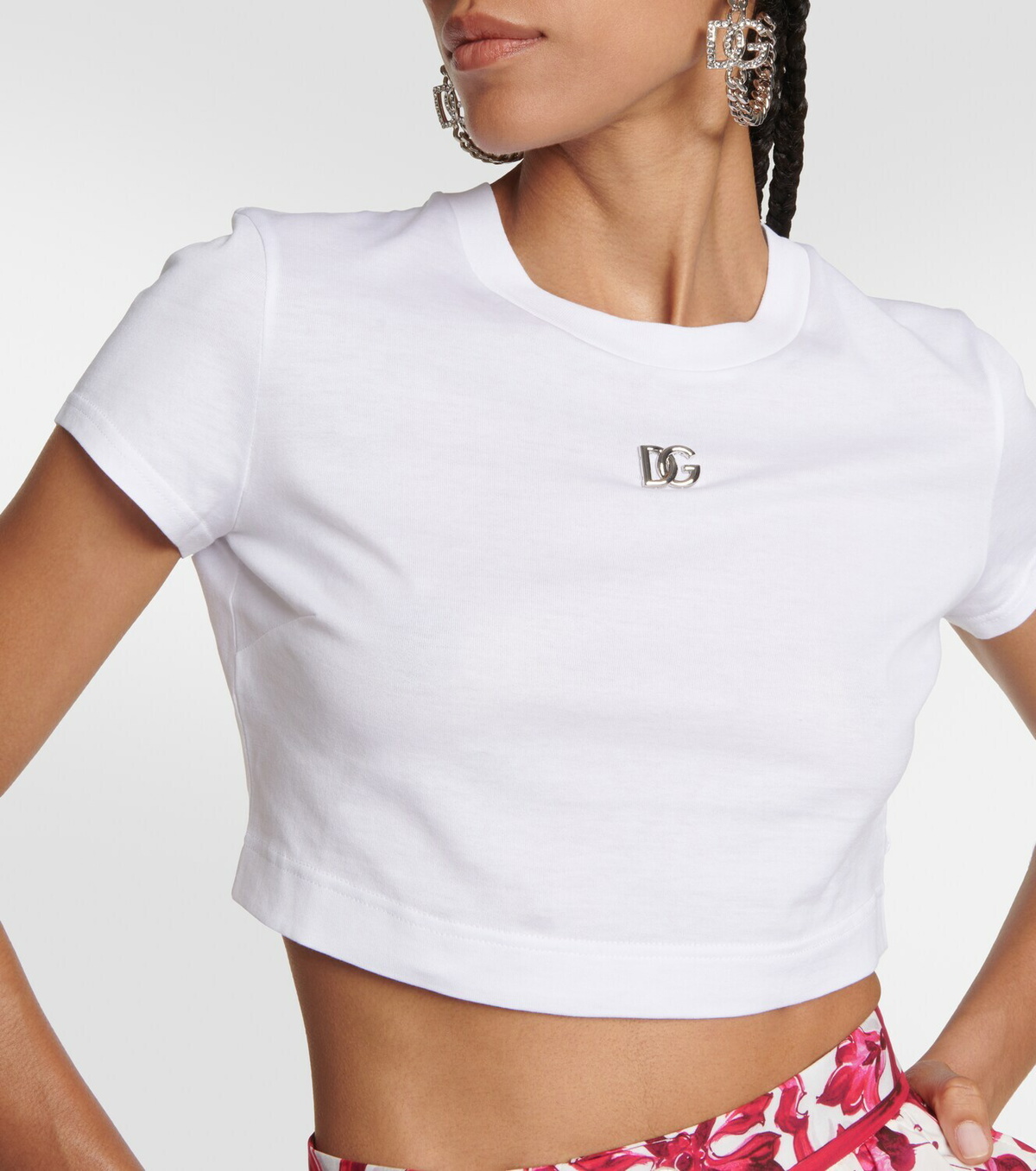 Dolce&Gabbana Logo cotton jersey crop top