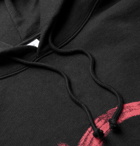 Vetements - Printed Loopback Cotton-Blend Jersey Hoodie - Black