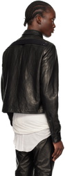 Rick Owens Black Porterville Alice Strobe Leather Jacket