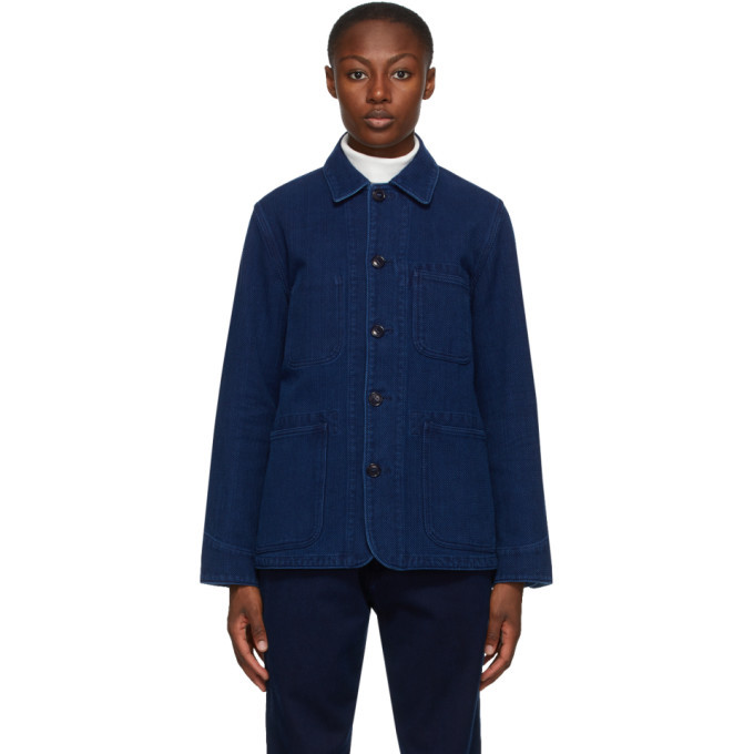 Photo: Blue Blue Japan Navy Washed Sashiko Coverall Jacket