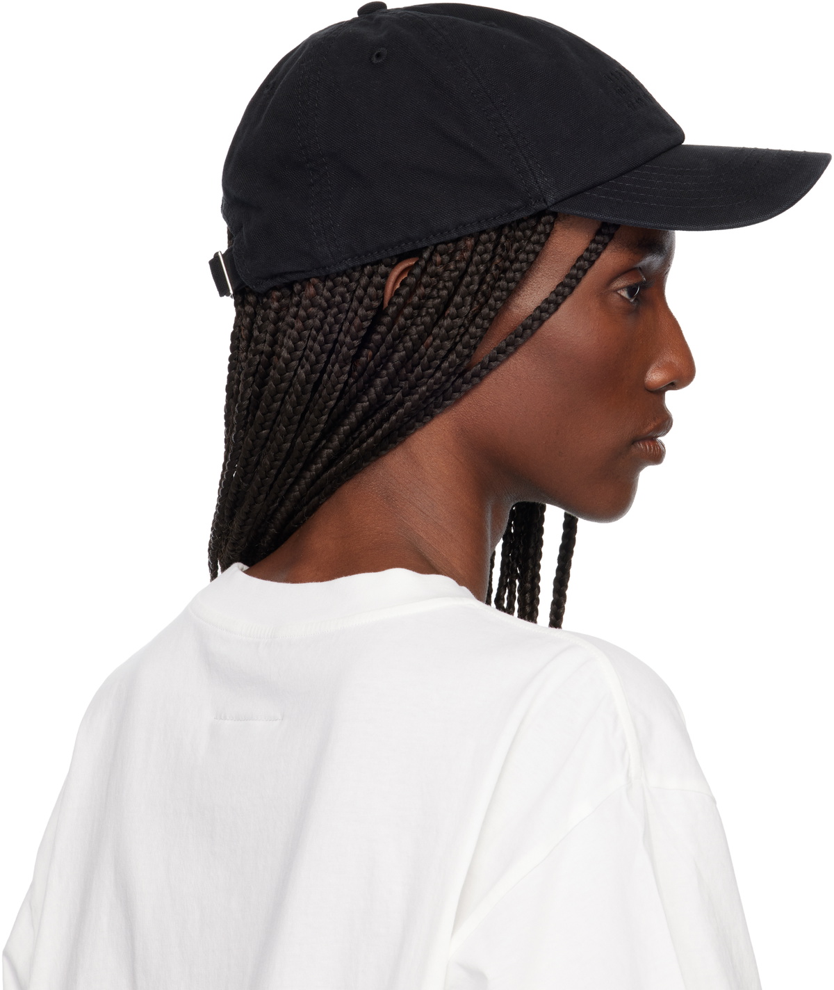 MM6 Maison Margiela Black Embroidered Logo Cap