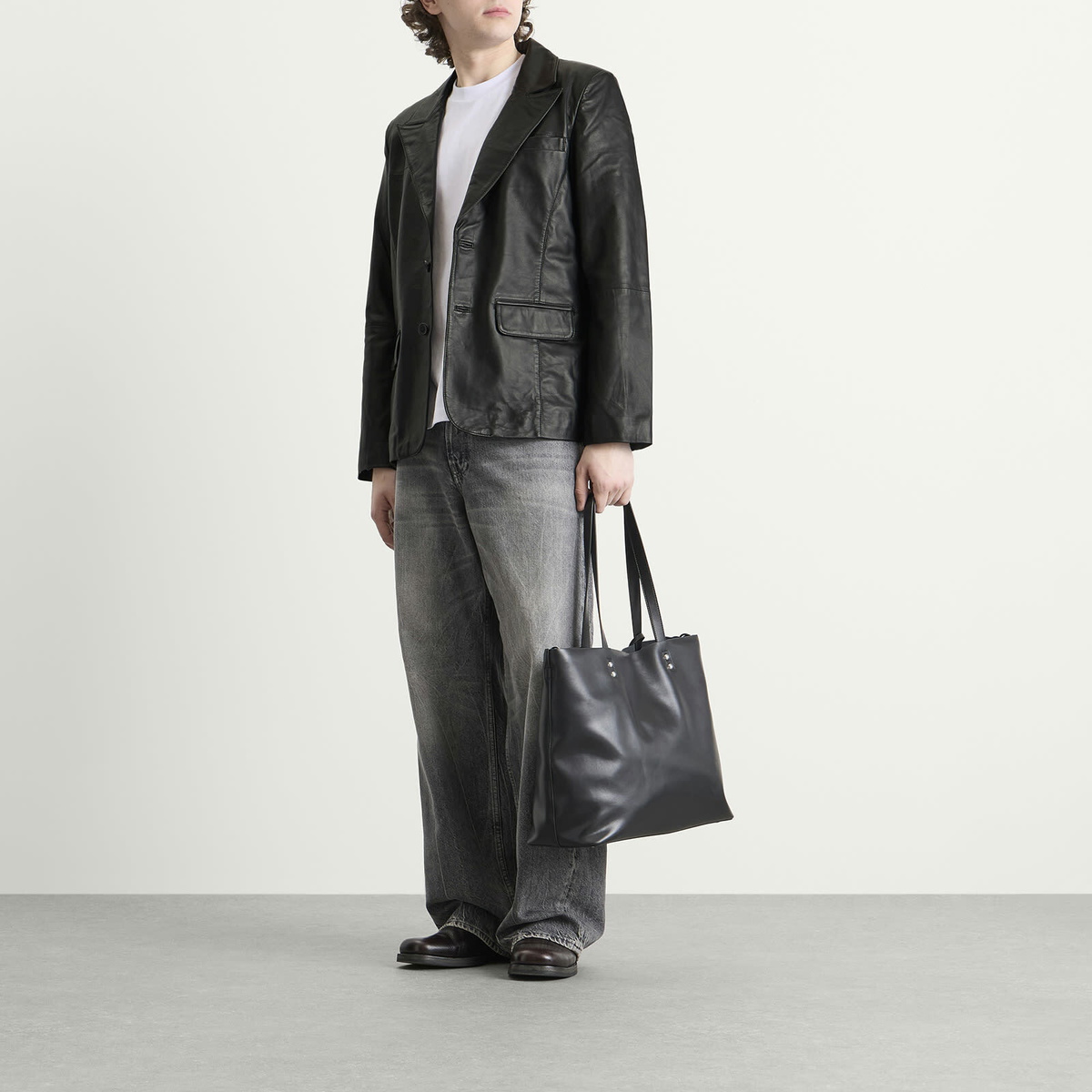 Deadwood Men's Stanley Leather Blazer in Black