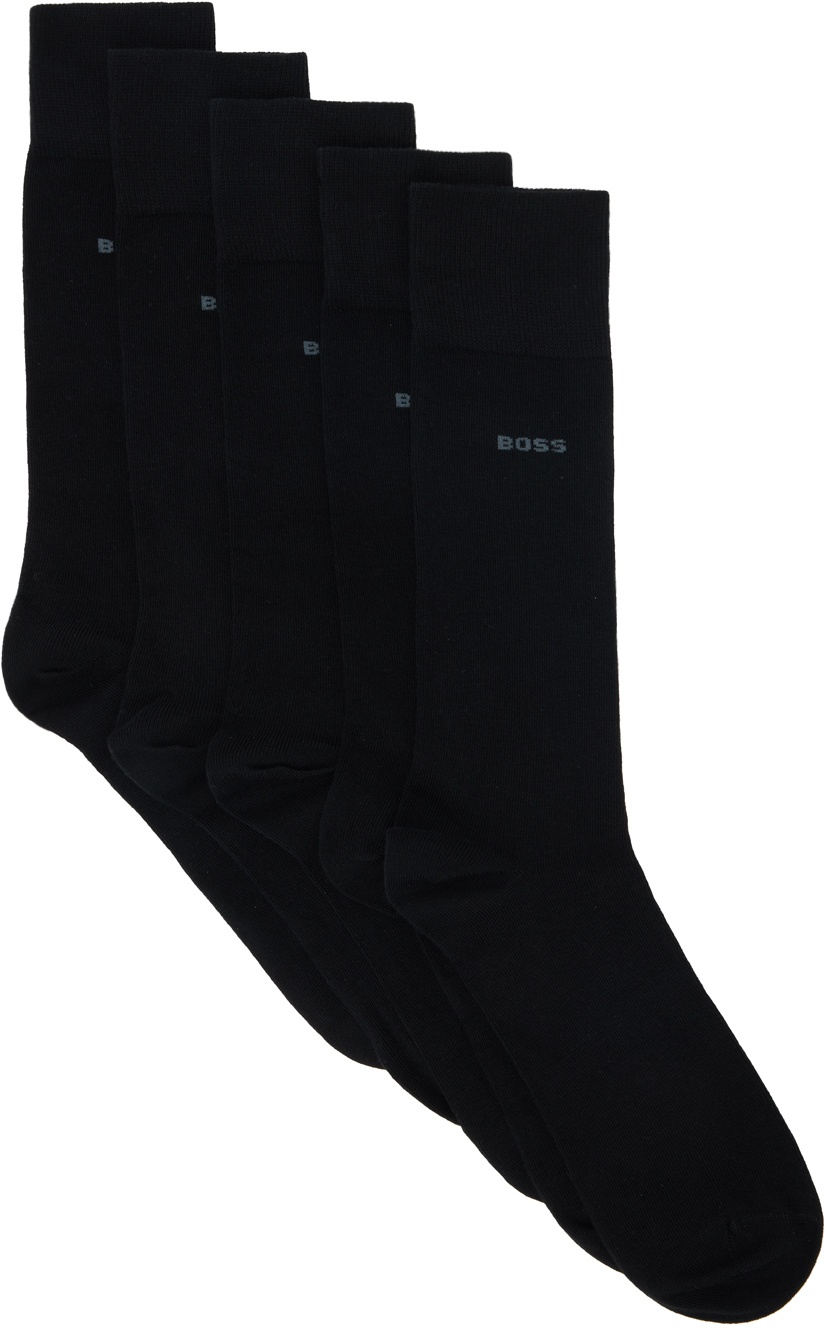 BOSS Five-Pack Black Socks BOSS