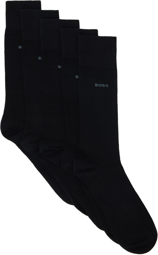 Photo: BOSS Five-Pack Black Socks