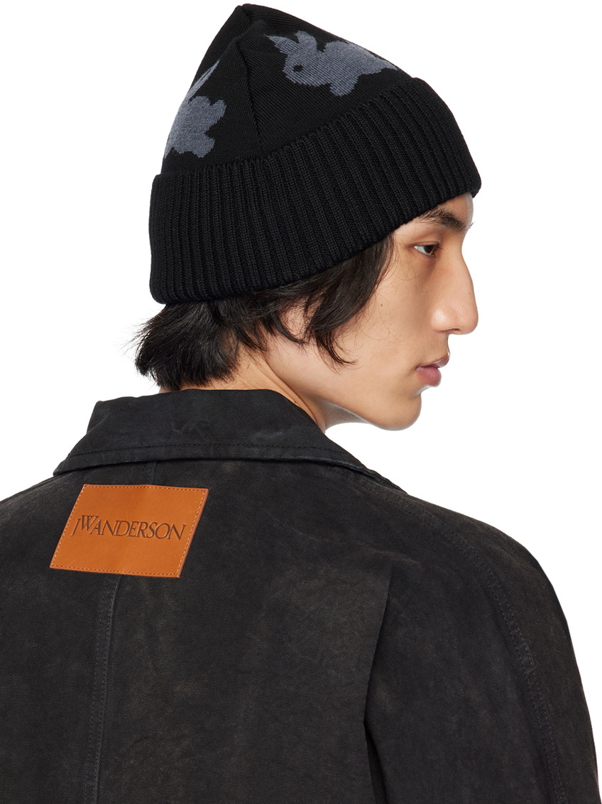 JW Anderson Black Patch Beanie