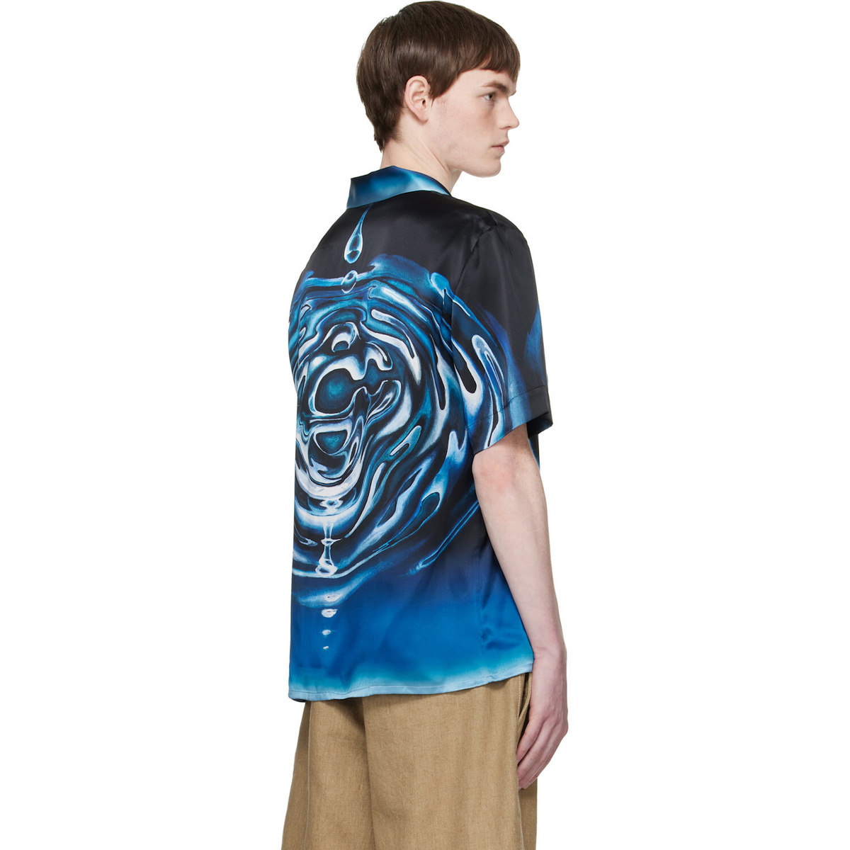 Casablanca Black & Blue Warped Logo Ripple Short Sleeve Shirt