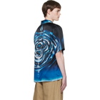 Casablanca Black & Blue Warped Logo Ripple Short Sleeve Shirt