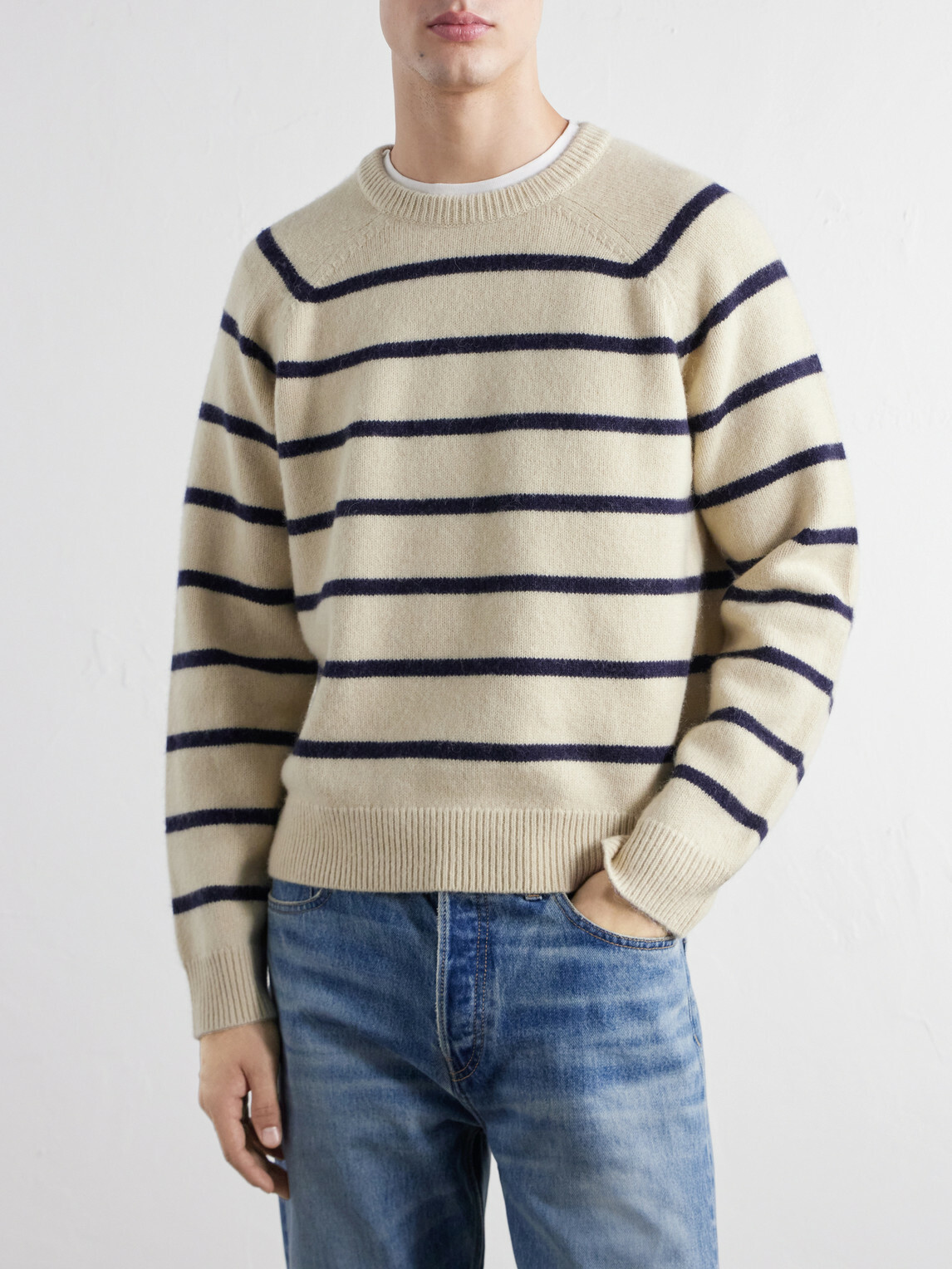 TOTEME - Striped Alpaca and Cashmere-Blend Sweater - Neutrals
