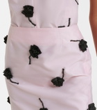 Shushu/Tong Floral-appliqué pencil skirt