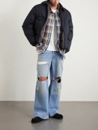 Satoshi Nakamoto - Blessed To Be Stressed Straight-Leg Distressed Jeans - Blue