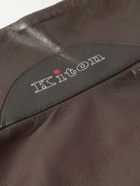 Kiton - Leather Blouson Jacket - Brown