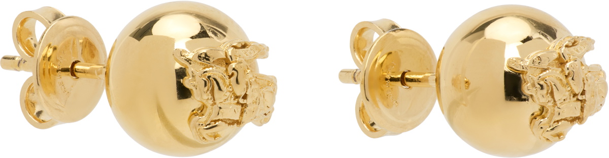 Burberry Gold EKD Sphere Stud Earrings