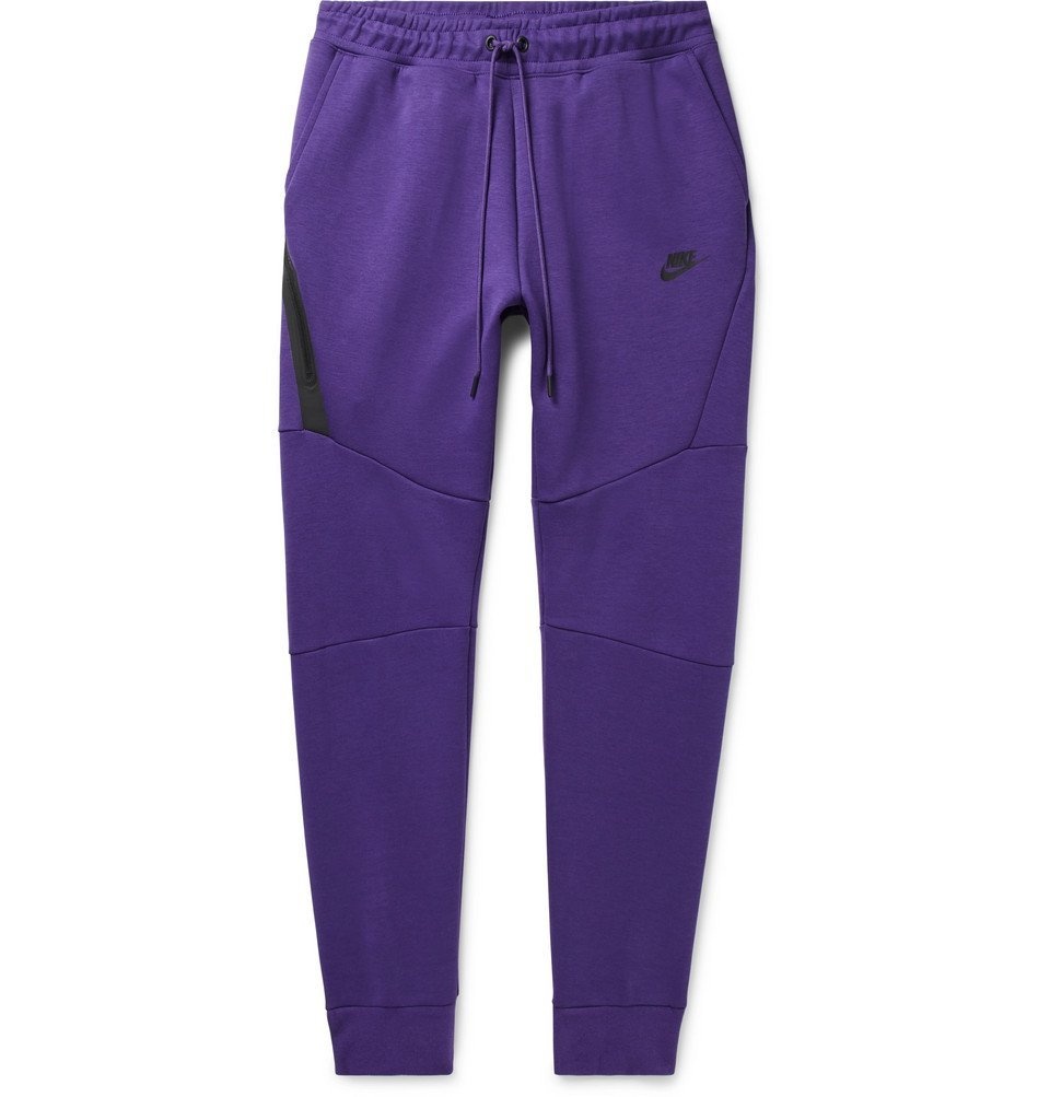 Bij wet Thermisch Bacteriën Nike - Sportswear Slim-Fit Tapered Cotton-Blend Tech Fleece Sweatpants -  Purple Nike