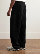 Nike - Solo Swoosh Straight-Leg Logo-Embroidered Cotton-Blend Jersey Sweatpants - Black