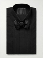 Favourbrook - Pleated Double-Cuff Cotton-Poplin Tuxedo Shirt - Black
