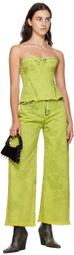 Marques Almeida Green Paneled Tank Top