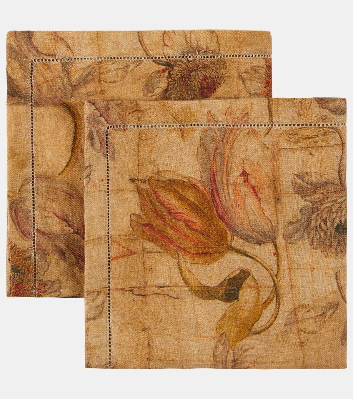 The House of Lyria Otus set of 2 printed linen napkins