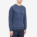 Maison Kitsuné Men's Fox Head Patch Crew Sweat in Ink Blue