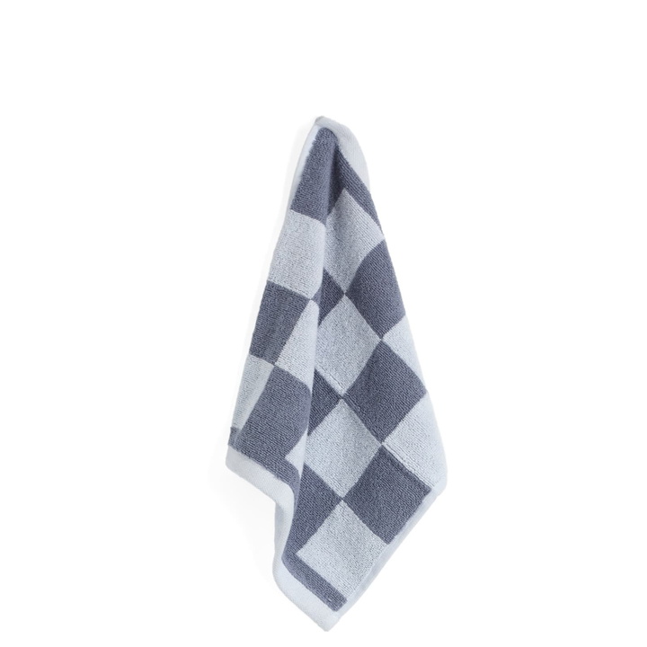 Photo: HAY Check Wash Cloth in Steel Blue 