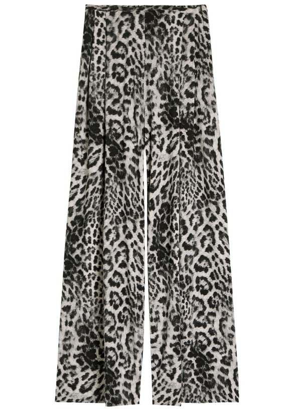 Photo: Norma Kamali Mens Pleat Leopard-print Stretch-jersey Trousers